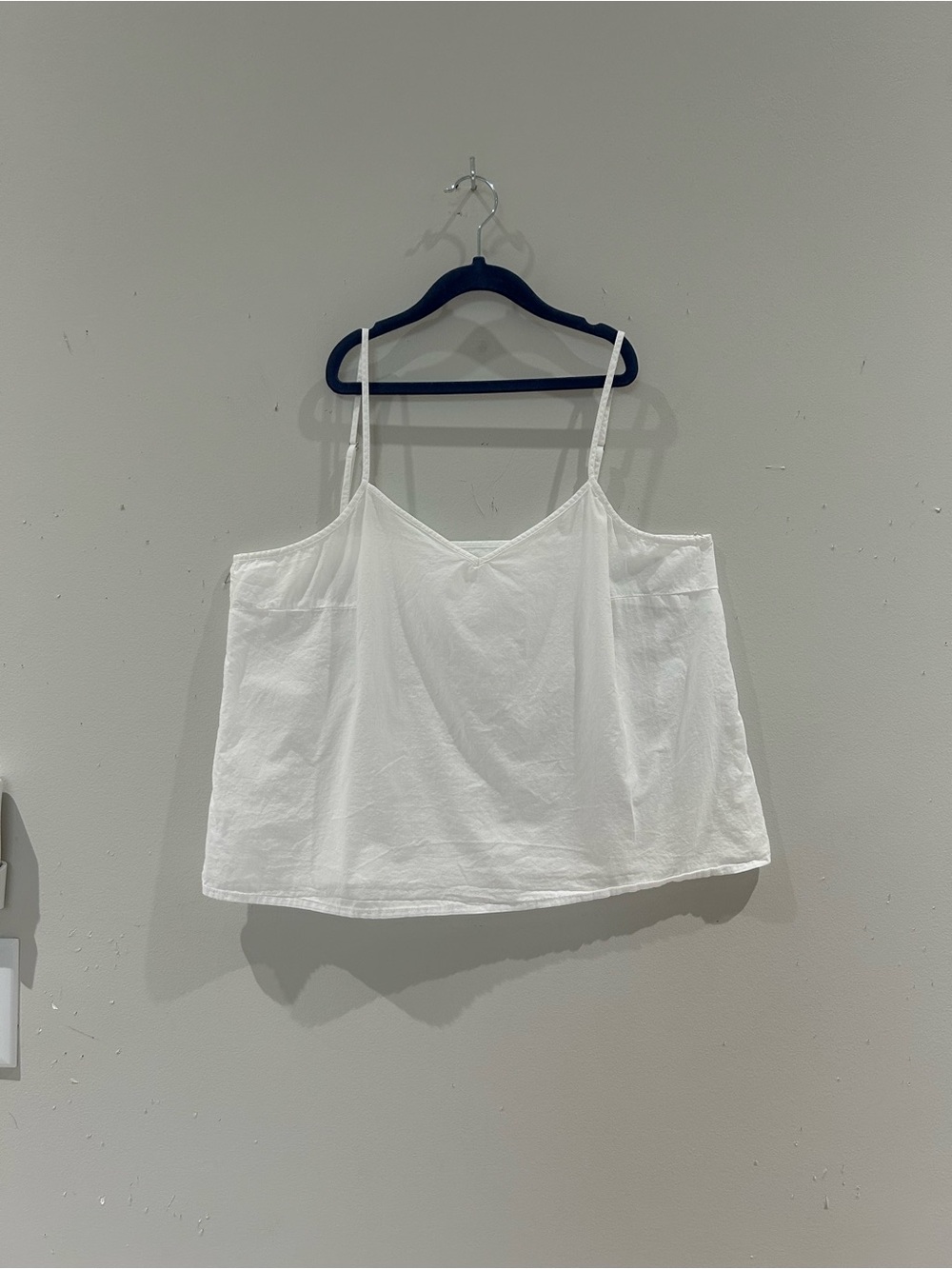 White 100% Cotton Layering Tank Top Adjustable Straps
